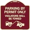 Signmission Parking by Permit Violators Will Towed Heavy-Gauge Aluminum Sign, 18" x 18", BU-1818-23456 A-DES-BU-1818-23456 - alternate 1